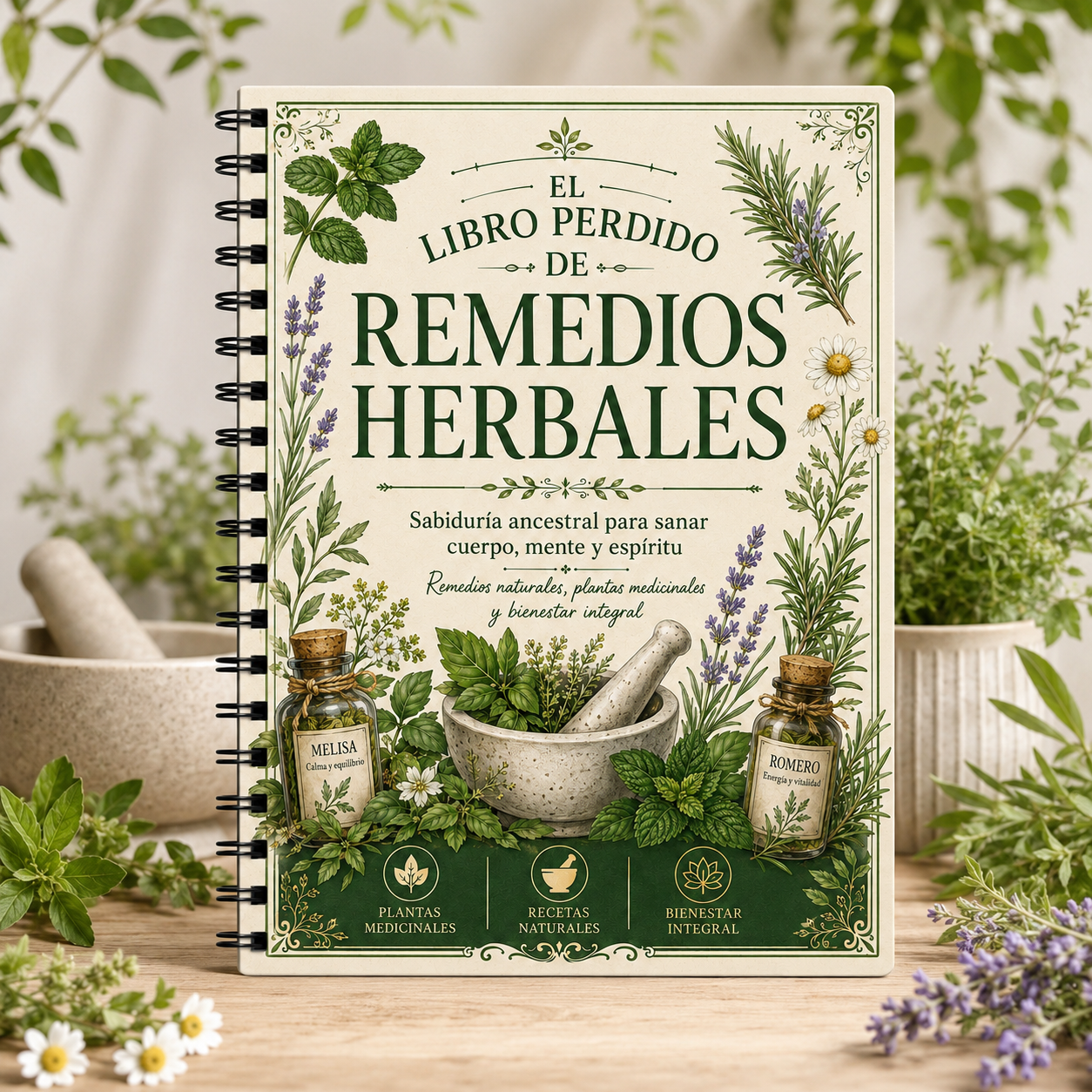 Wellness Herbal Medicine - Spanish Herbal Remedies Journal A5 Spiral